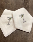 Serviette bestickt Martini Glas