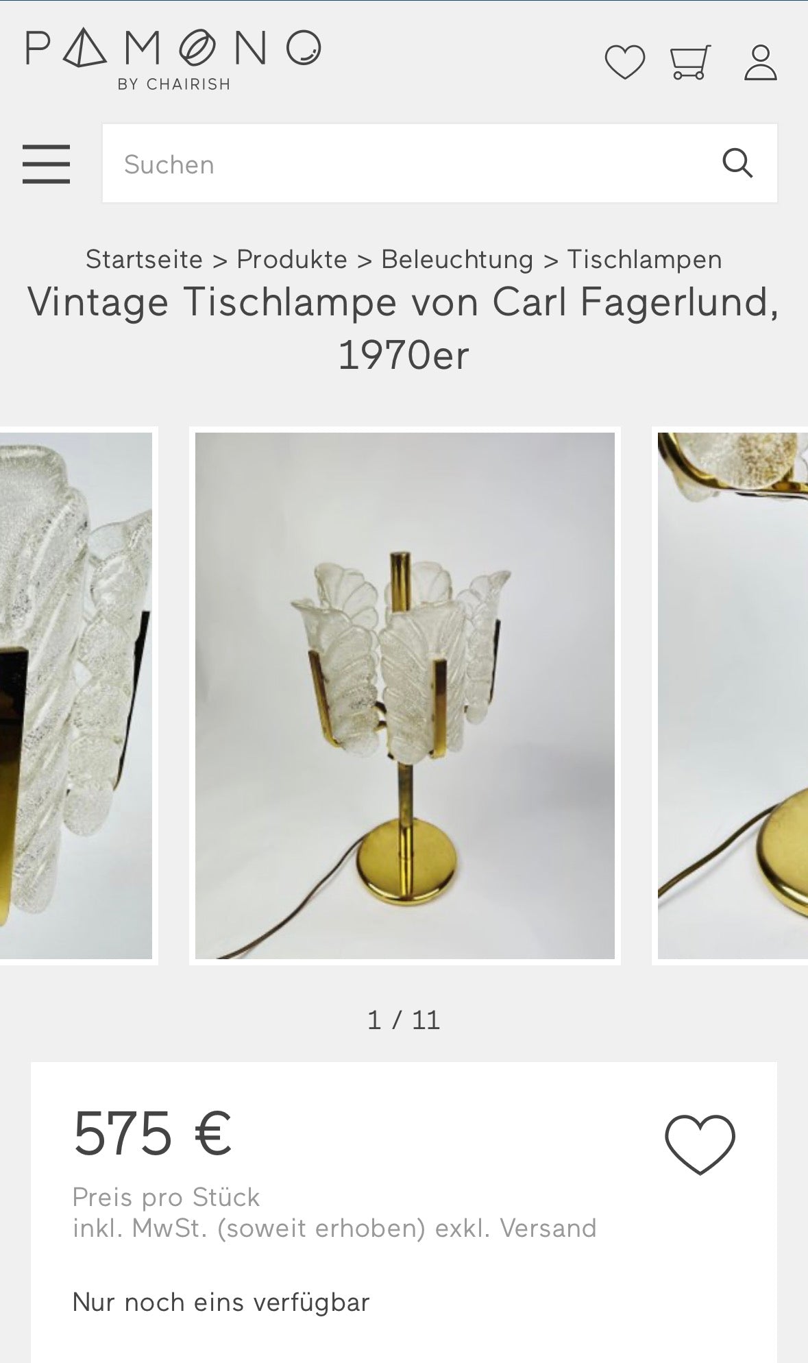 Tischleuchte Vintage Midcentury Carl Fagerlund