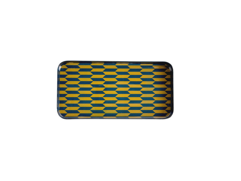 Tablett Minimal Muster S, olive/green