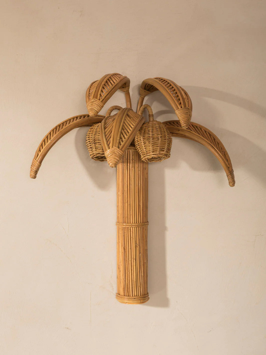Lampe Wandleuchter Rattan Palme
