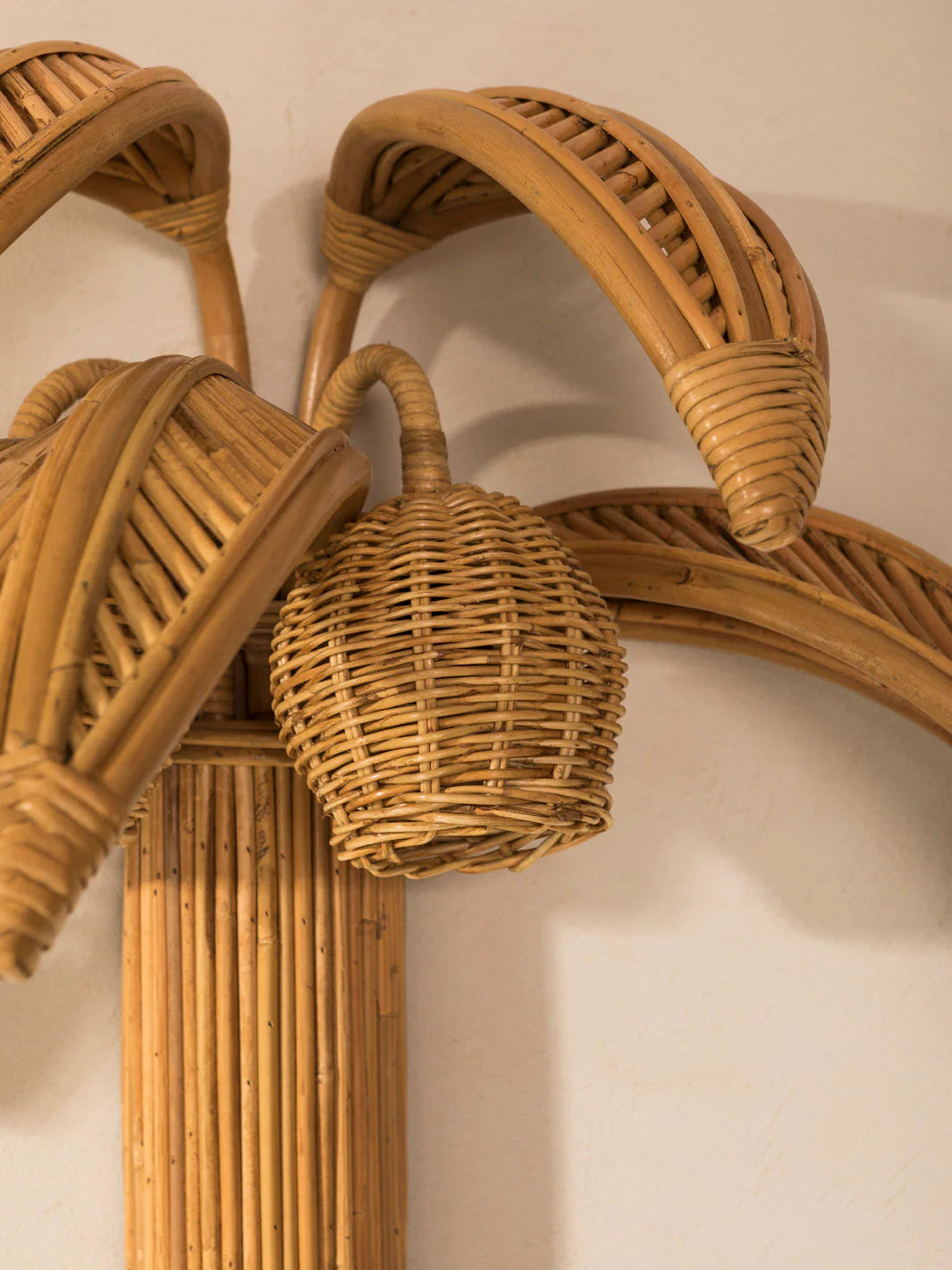 Lampe Wandleuchter Rattan Palme