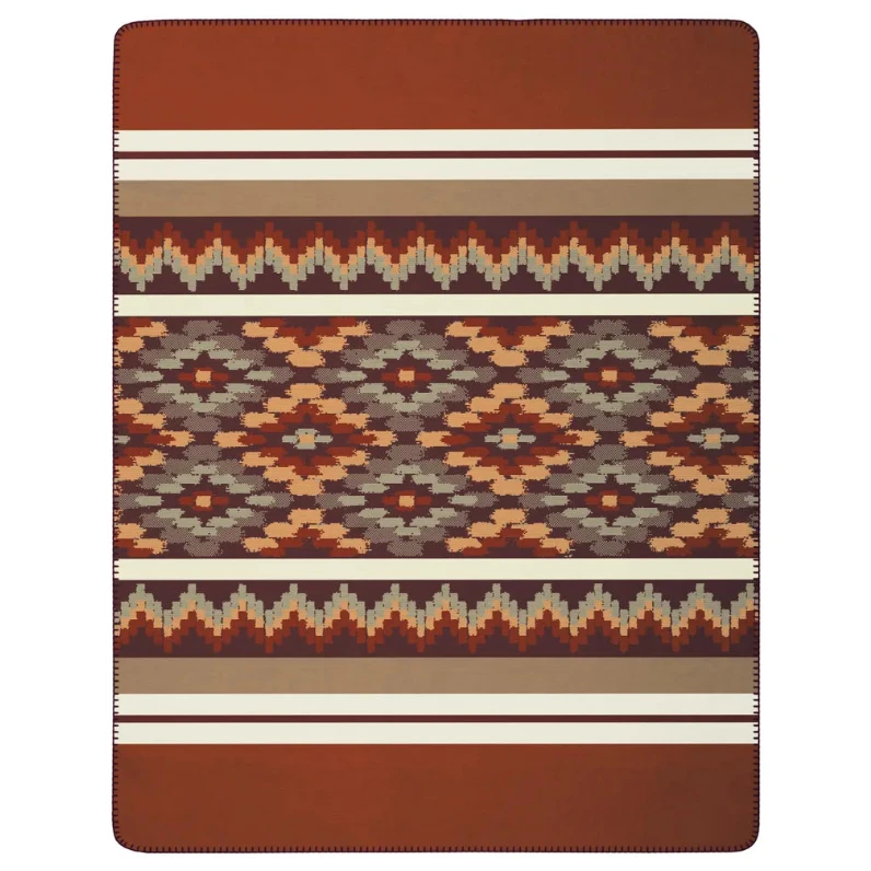 Decke 150 x 200cm Ikat mit Streifen