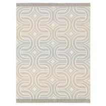 Decke 150 x 200cm graphisches Muster beige