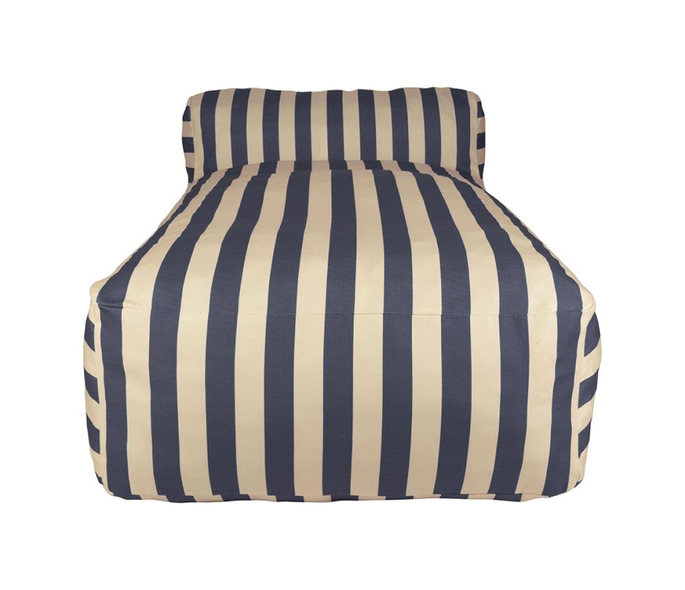 Sitzsack lang gestreift blau/weiß
