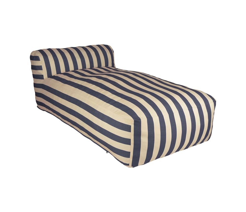 Sitzsack lang gestreift blau/weiß