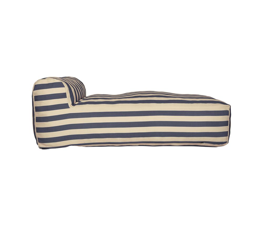 Sitzsack lang gestreift blau/weiß
