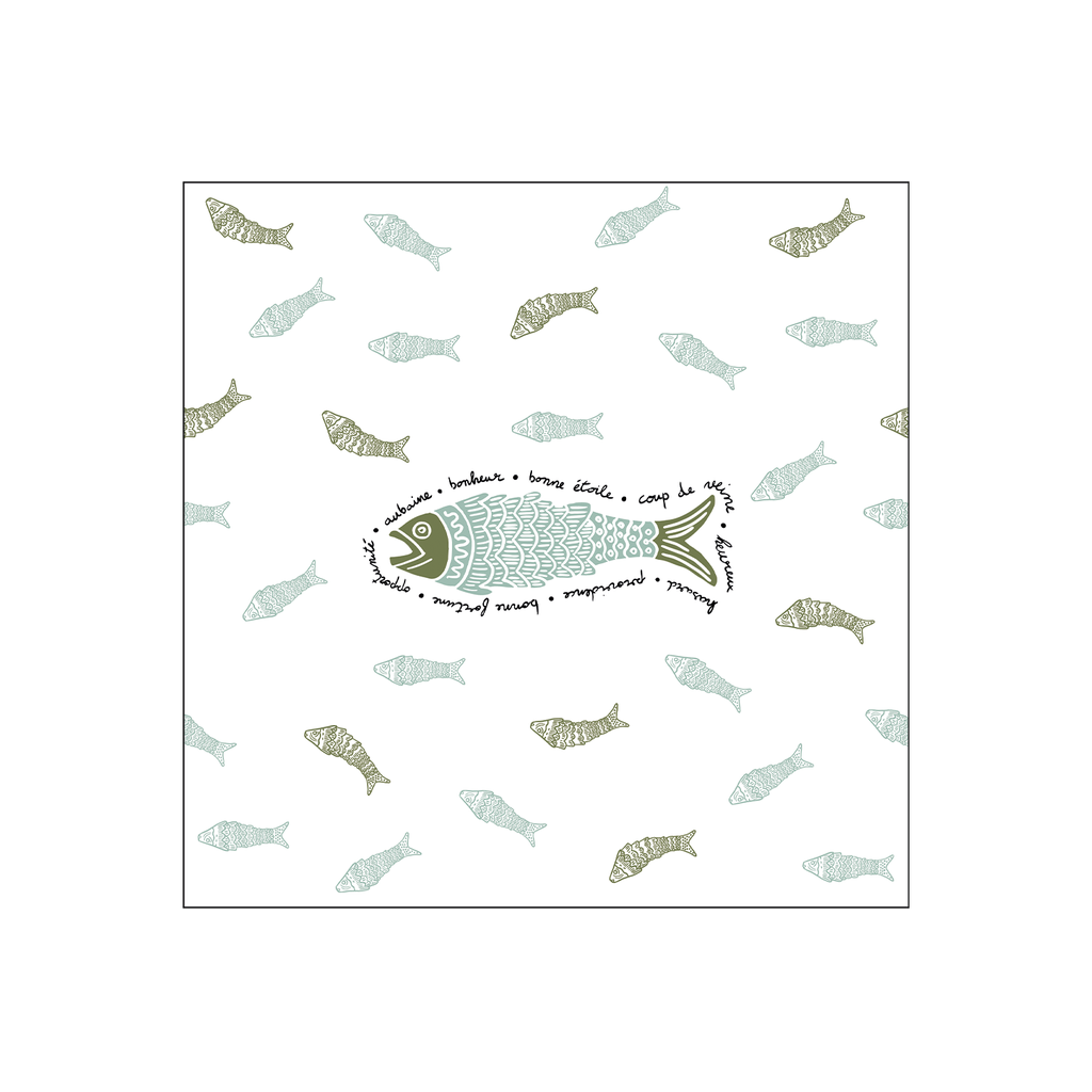 Servietten Papier quadratisch Fische blau