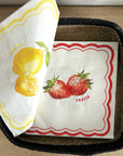 Servietten Papier quadratisch Erdbeere Zitrone