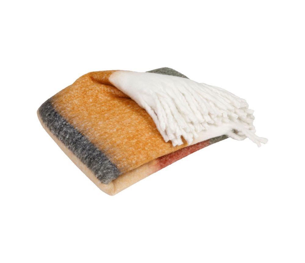 Decke Mohair gestreift
