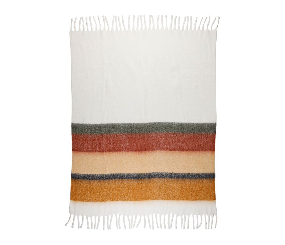 Decke Mohair gestreift