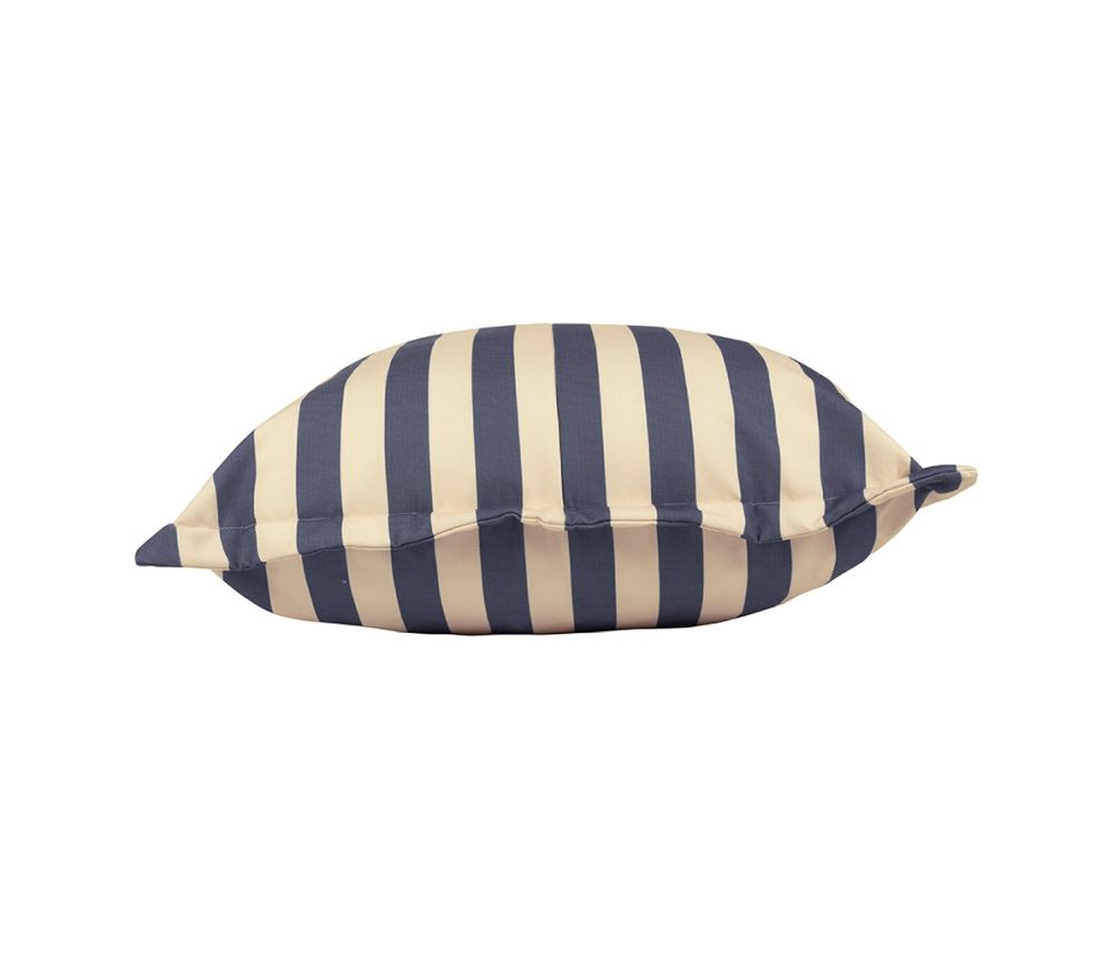 Fußhocker Outdoor gestreift blau/weiß