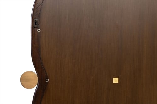 Spiegel organisch mit dunklem Holzrahmen